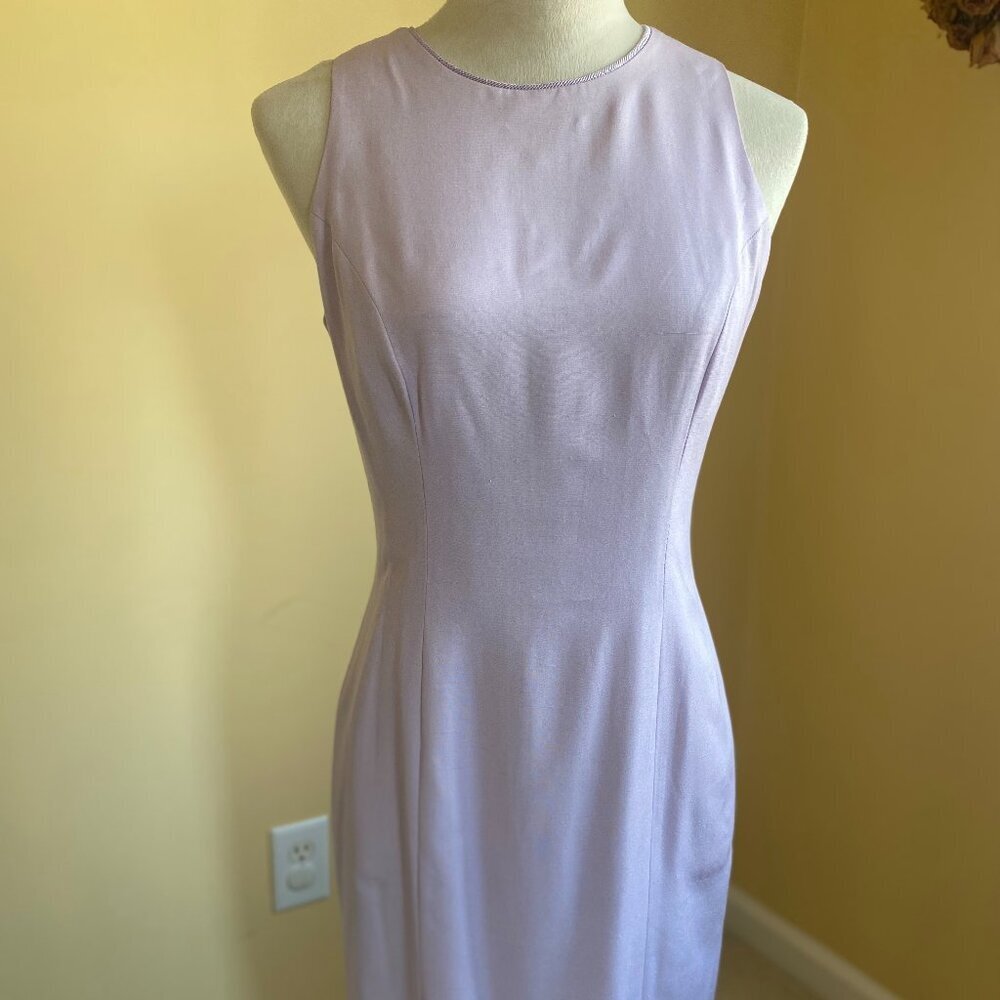 LIZ CLAIBORNE lavendar lilac jewel neck sleeveless sheath dress, 4